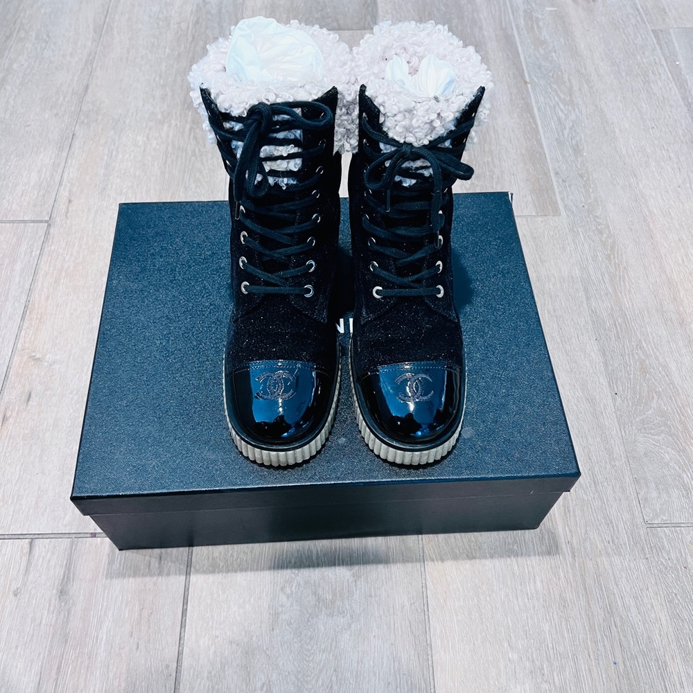 Chanel combat boots
